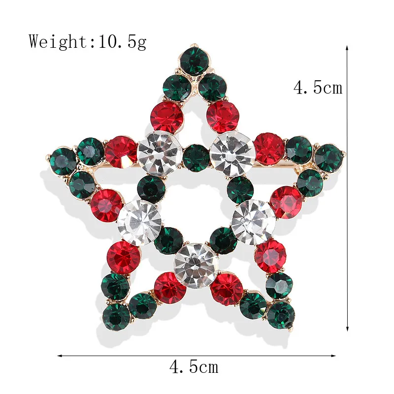 Women's Fashion Simple Geometric Christmas Brooch - Xz4576 Five Pointed Star