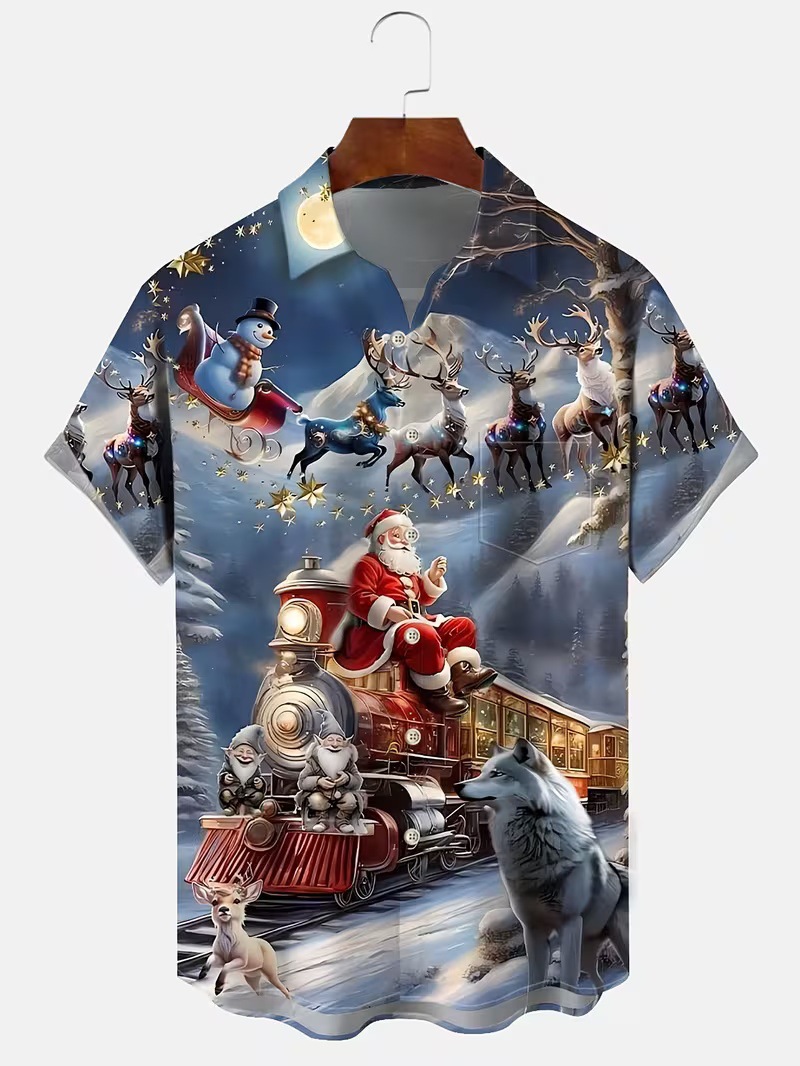 New 3D Digital-Print Christmas Shirt
