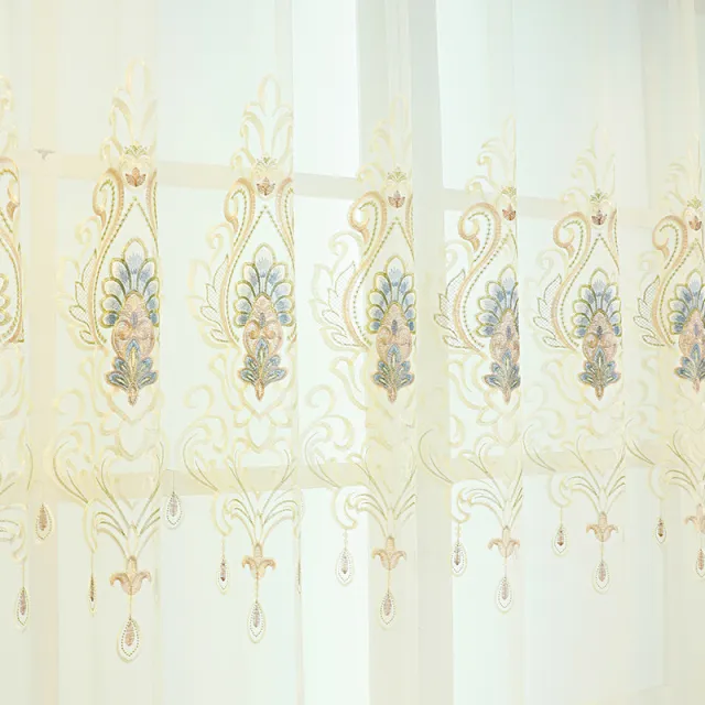 High end Curtain European Style Hollow Flower Embroidery Living Room Supporting Sand - Shop at LoveMi