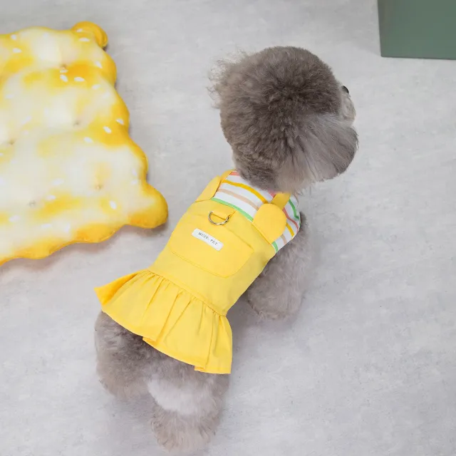 Fashion Dog New Striped Patchwork Skirt Yellow - Shop at LoveMi