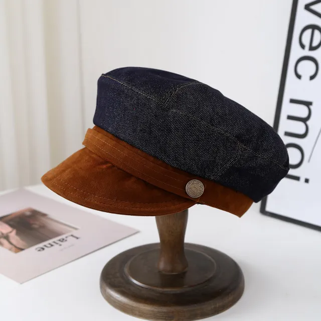 High Sense Maillard Korean Style British Style Military Cap Caramel Brim Free Size - Shop at LoveMi