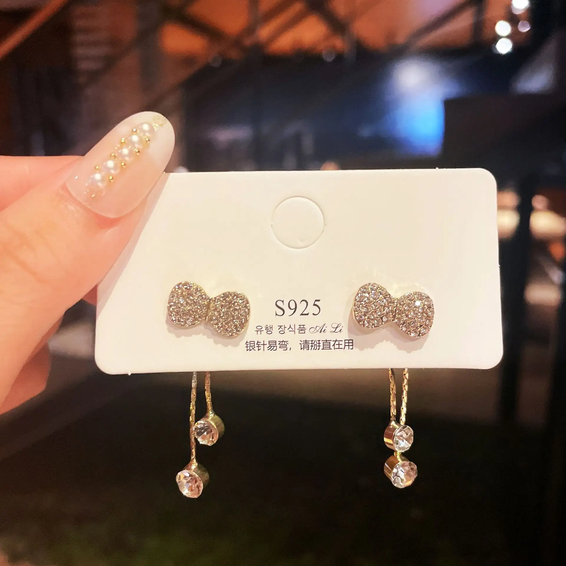 Bow Tassel Fashionable And Sweet Style Earrings