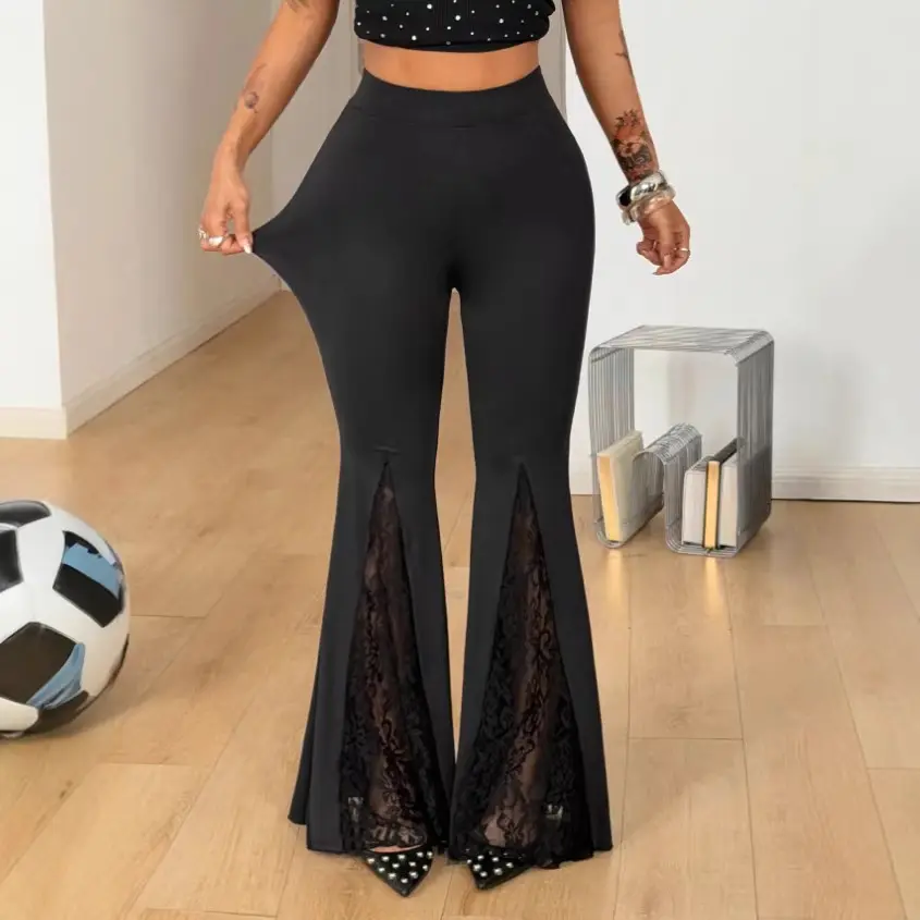 Long-style Patchwork Lace High-waisted Hollow-out Spicy Girl