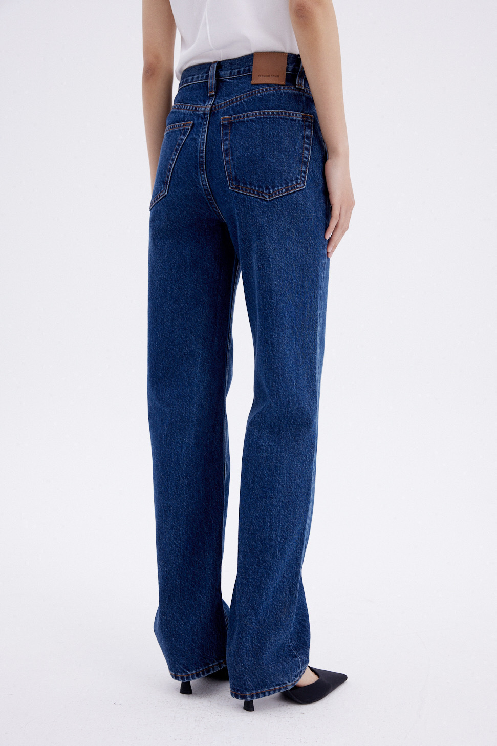 Title 14, Eenvoudige dames jeans donkerblauw, smalle rech...