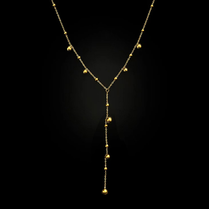 S925 Sterling Silver Beanie Tassel Long Flow Necklace - Jewelry & Watches