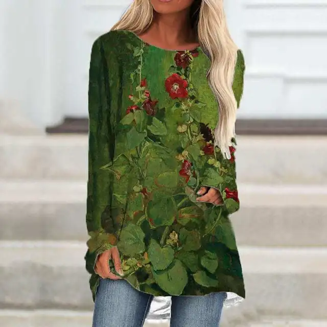 Women's 3D Flower Stitching Printing T shirt Dress Z3522 Xxxxl - Shop at LoveMi