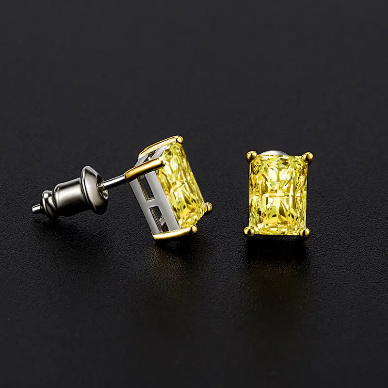 Women's Silver Needle Square Popular Earrings