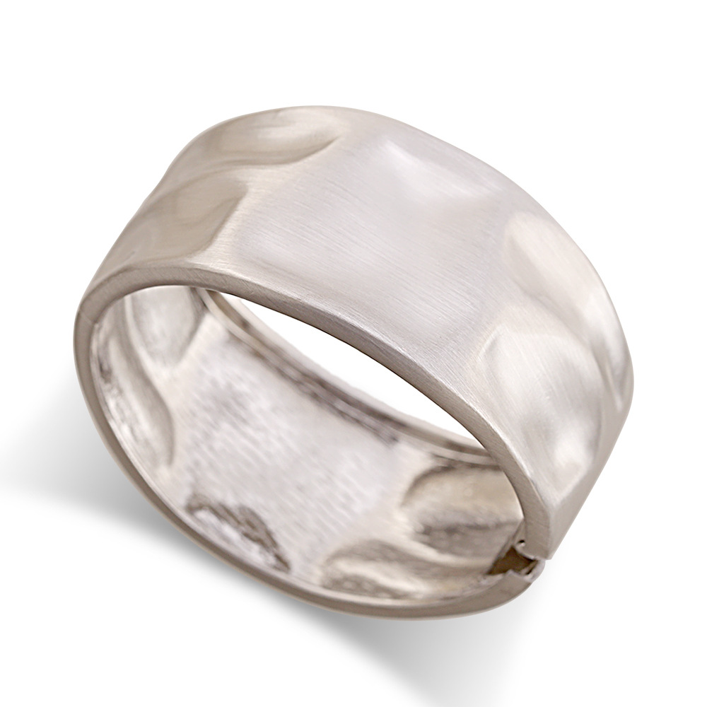 European And American In Cold Style Personality Concave-convex Metal Texture Alloy Open-ended Bracelet