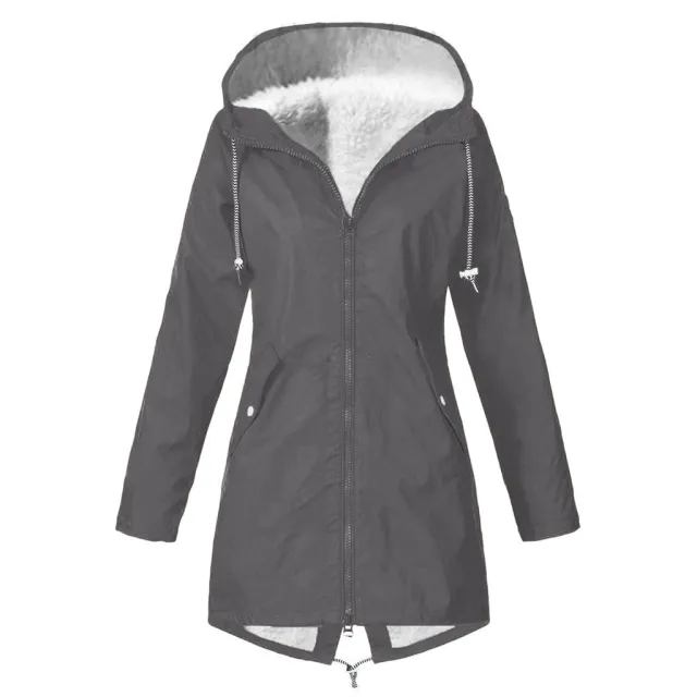 Cotton padded Clothes Waterproof Windproof Fleece Padded Coat Dark Gray - Shop at LoveMi