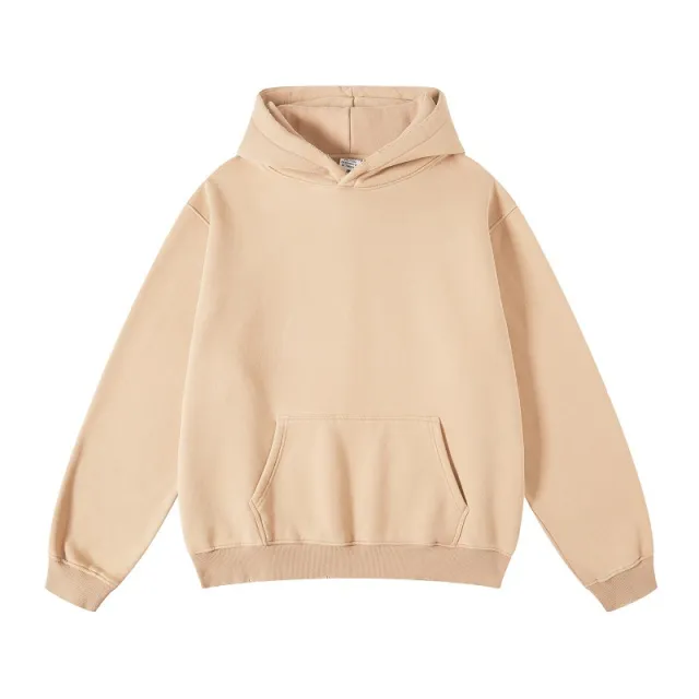 Women's Loose Retro Fleece Hooded Sweatshirt Khaki - Shop at LoveMi