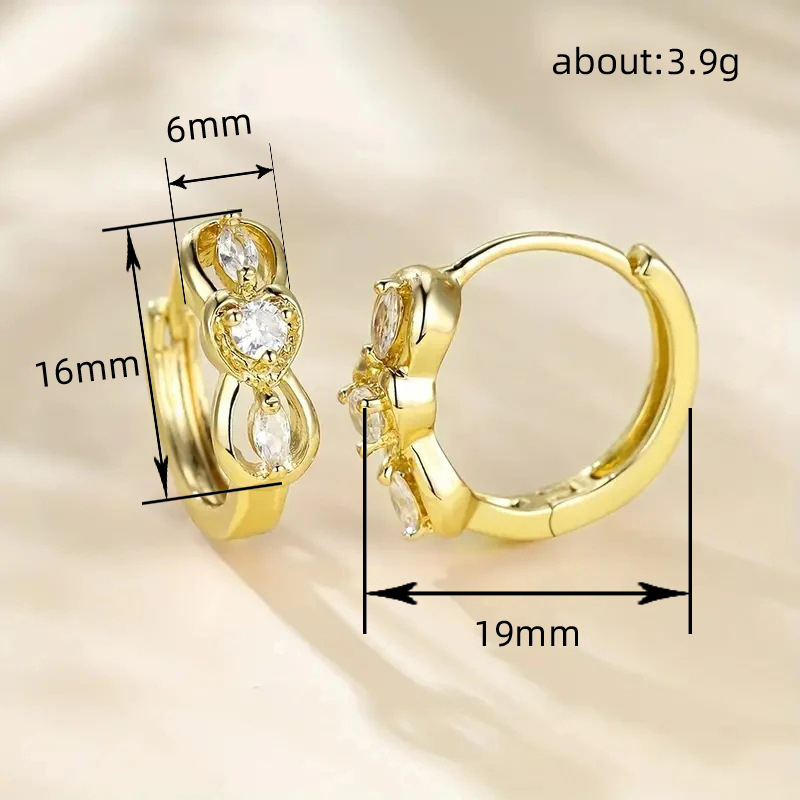 Women's Light Luxury Zircon Earrings Fashion Geometry Pattern