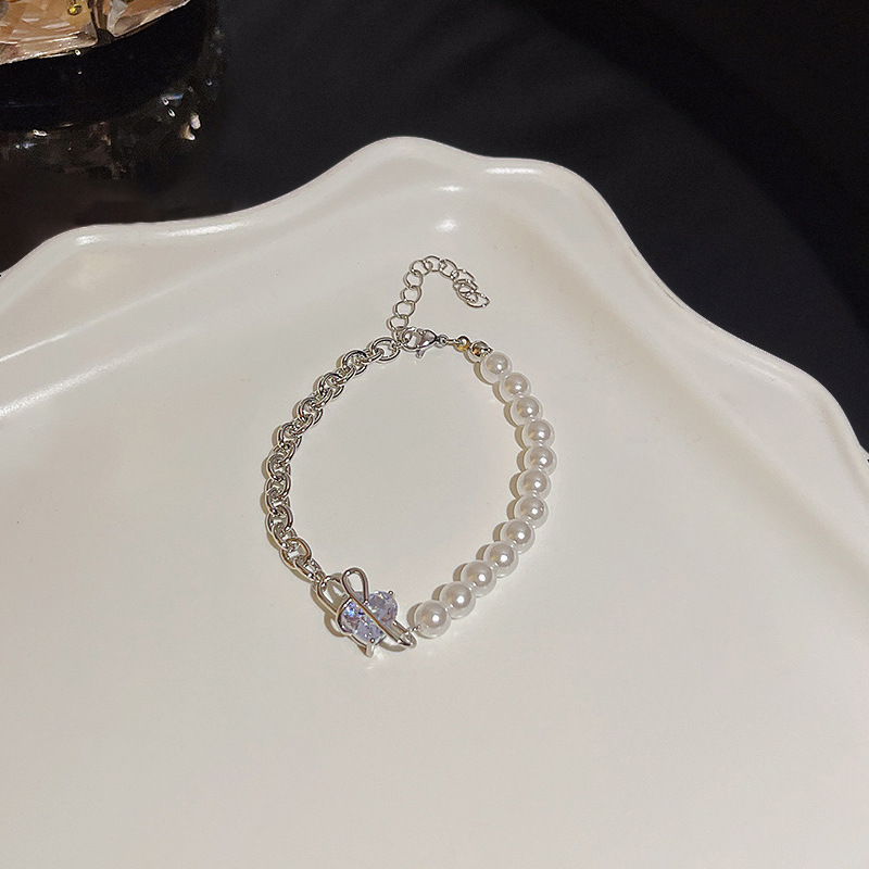 Versatile Zircon Flower Pearl Bracelet