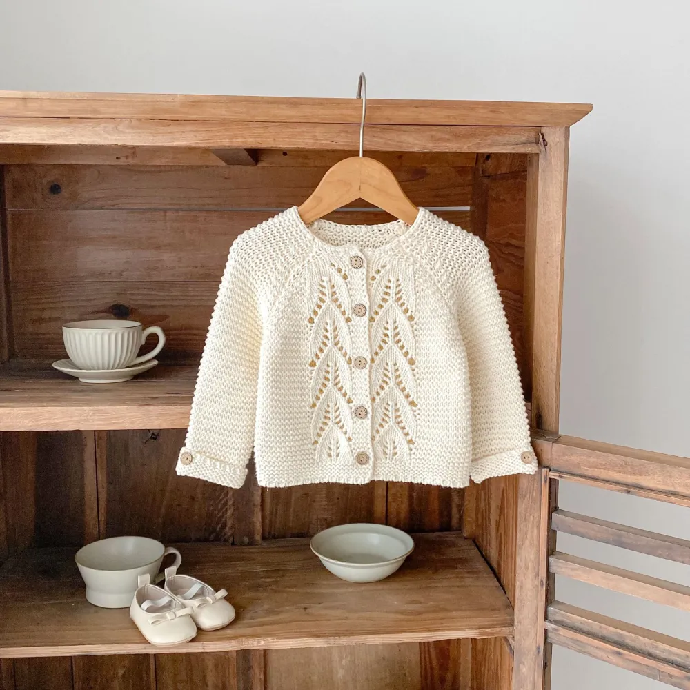 Thick Needle All-match Cotton Collarless Sweater Coat