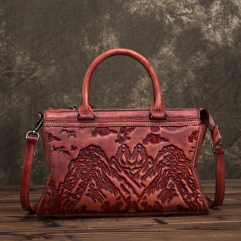 Cowhide Embossed Shoulder Tote, picture 3 of 5