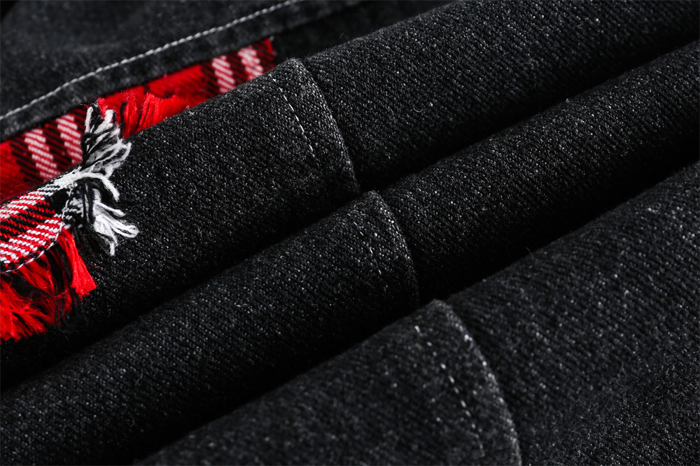 Color Matching Cat Raw-cut Edges Washed And Worn Loose Lapels Coat Fashion