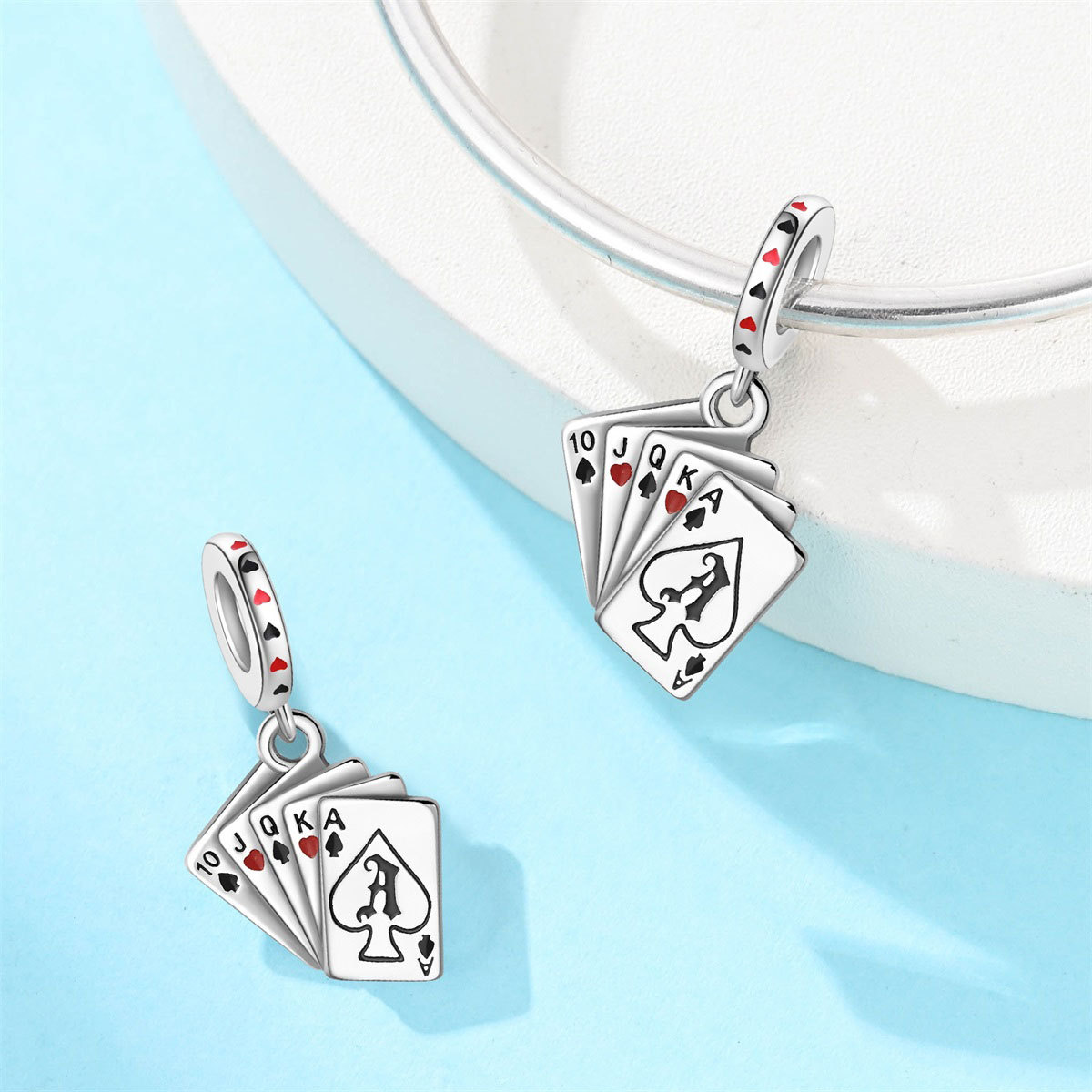 Beaded Bracelet Beaded Game Playing Card Pendant