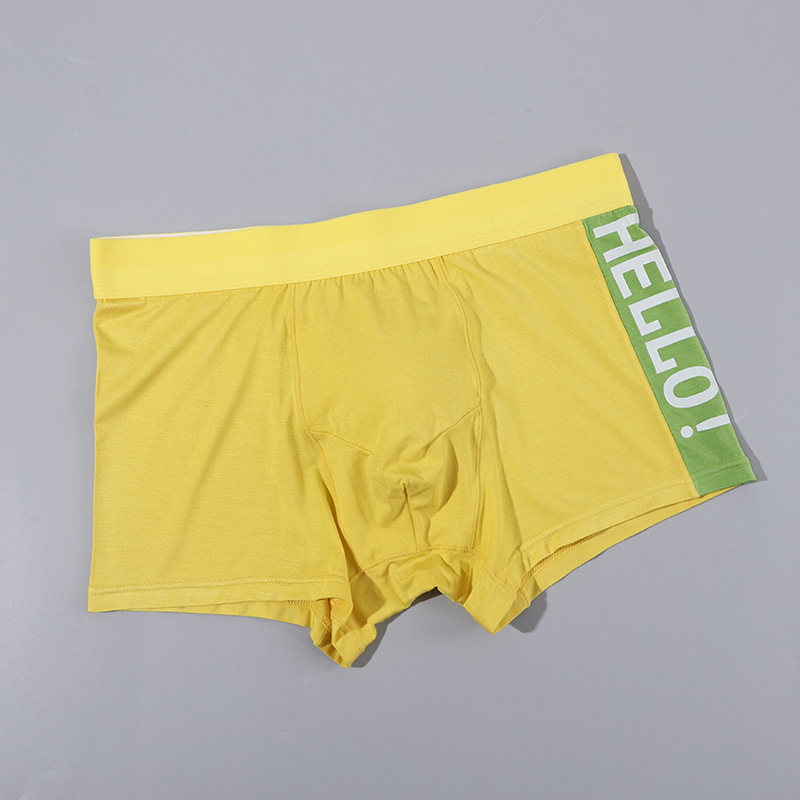 Men's Modal High-end Mid-rise Boxer Briefs Youth Antibacterial Cotton File Breathable Boxers