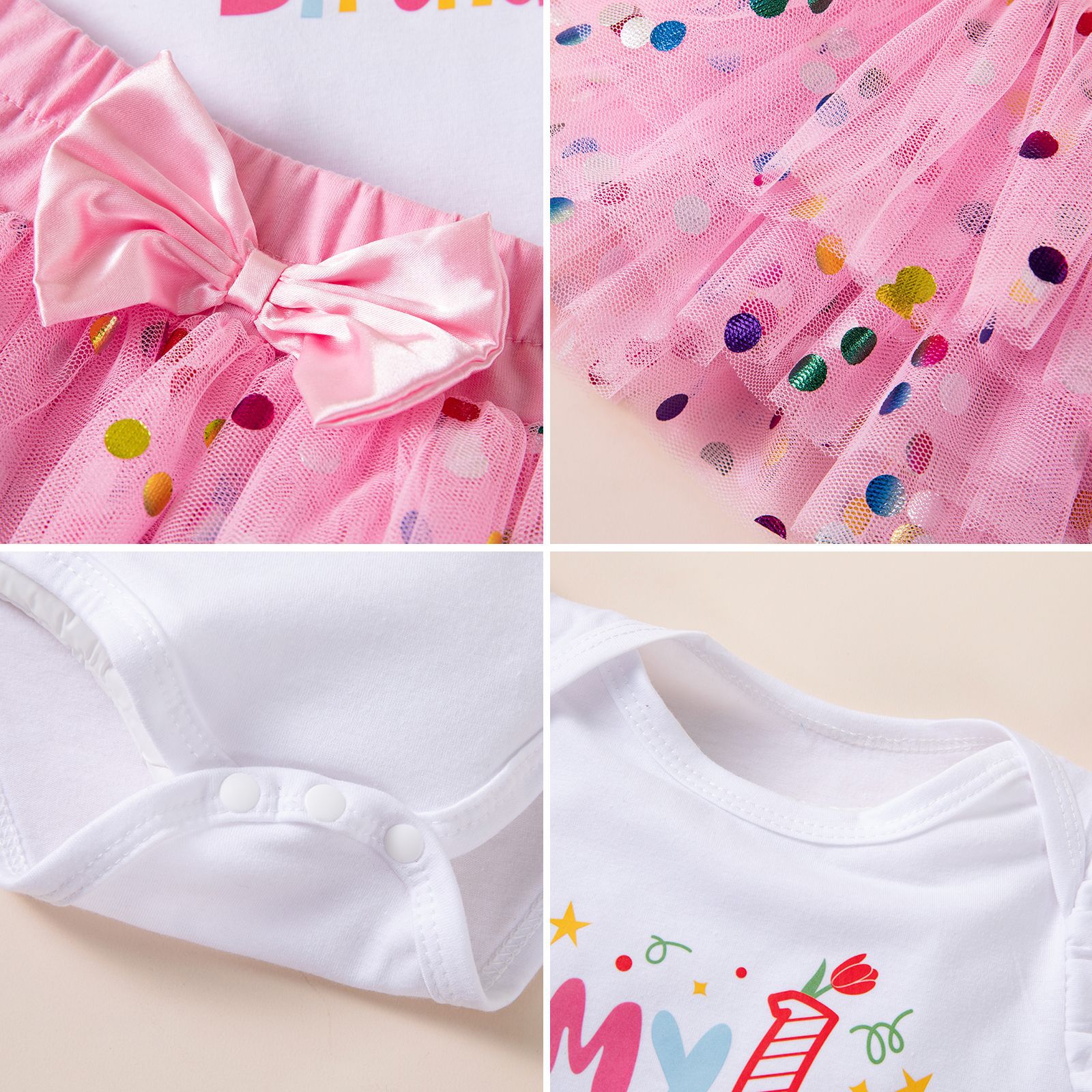 One-year-old Baby Girls Birthday Dress Set