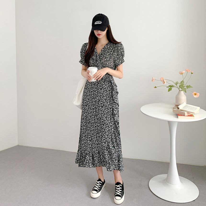 Women's Fashion One-piece Floral Dress