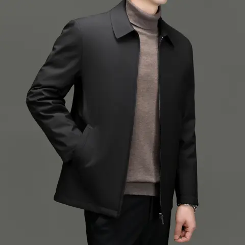 Men's Goose Down Jacket Winter New Polo Collar Dad