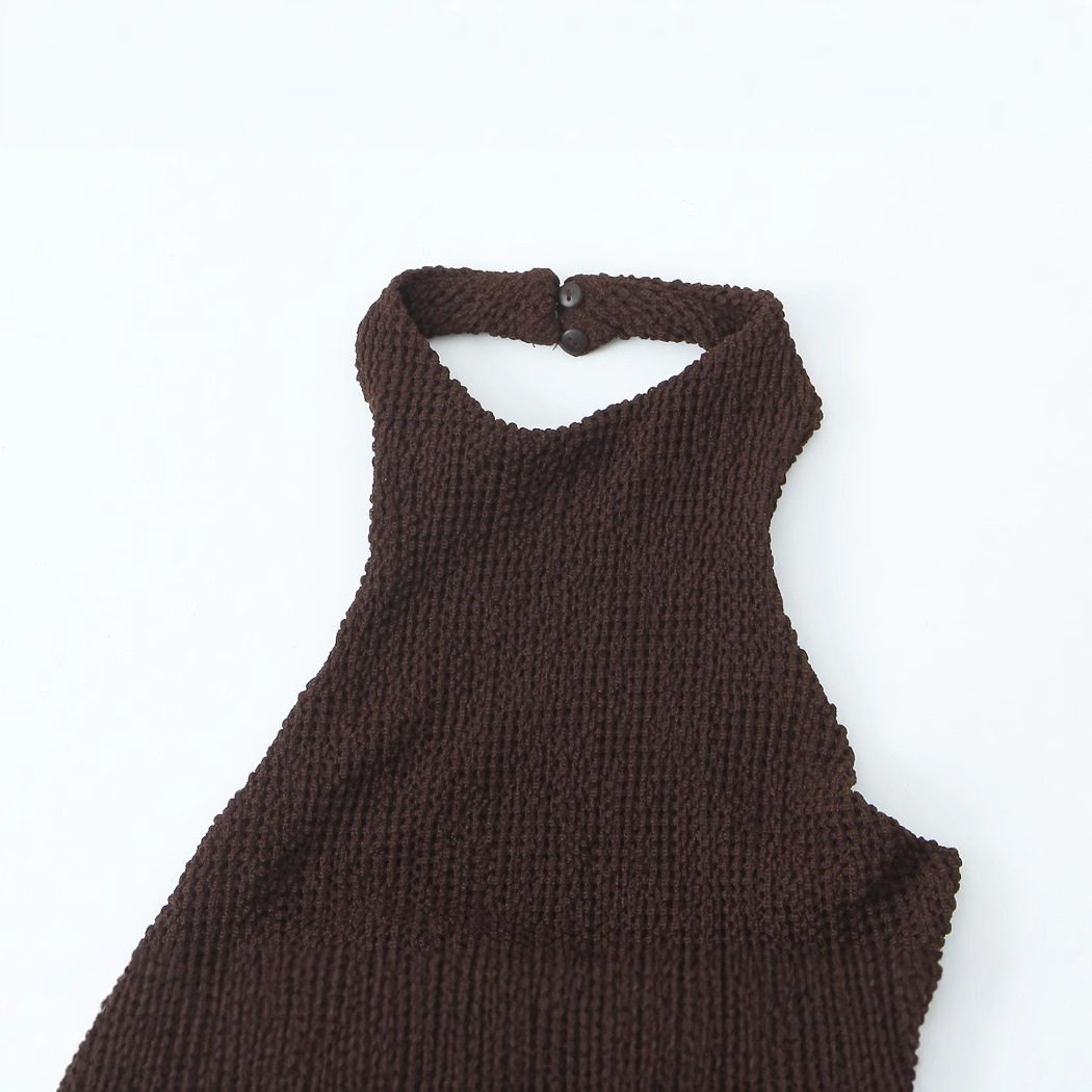 Open Design Texture Slim Fit Hollow Dress