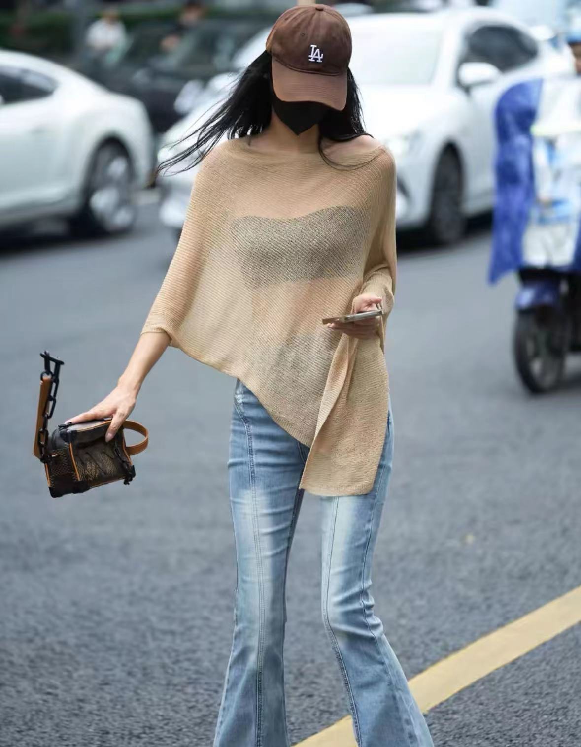 Korean Style Sense Of Design Irregular Sunscreen Shawl Knitted Top - Image 4
