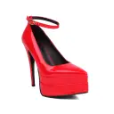 Womens Casual Low-heeled Pointed-toe Pumps With Ankle Strap view 6