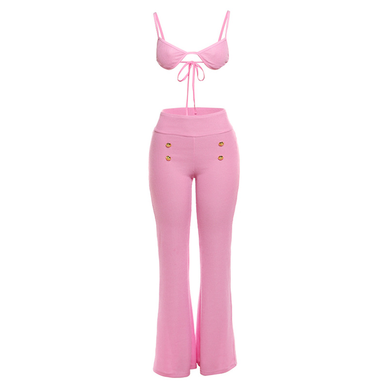 Women's Street Exposed Navel Lace-up Bikini Suit