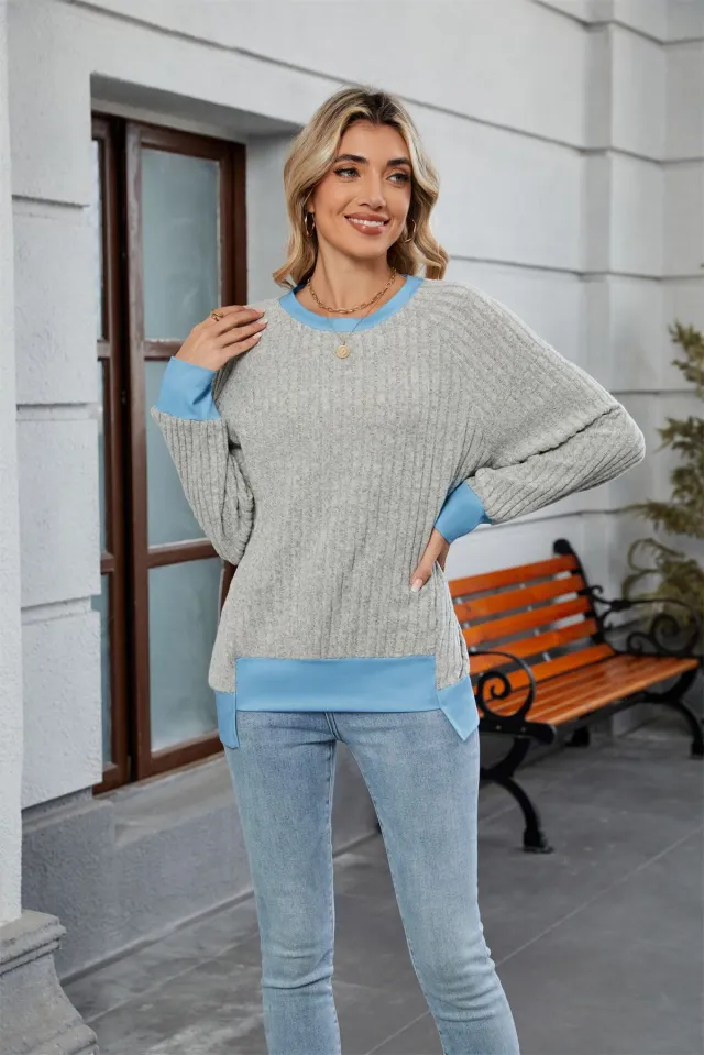 Pullover Knitting Loose Multicolor Top For Women Multicolor - Shop at LoveMi