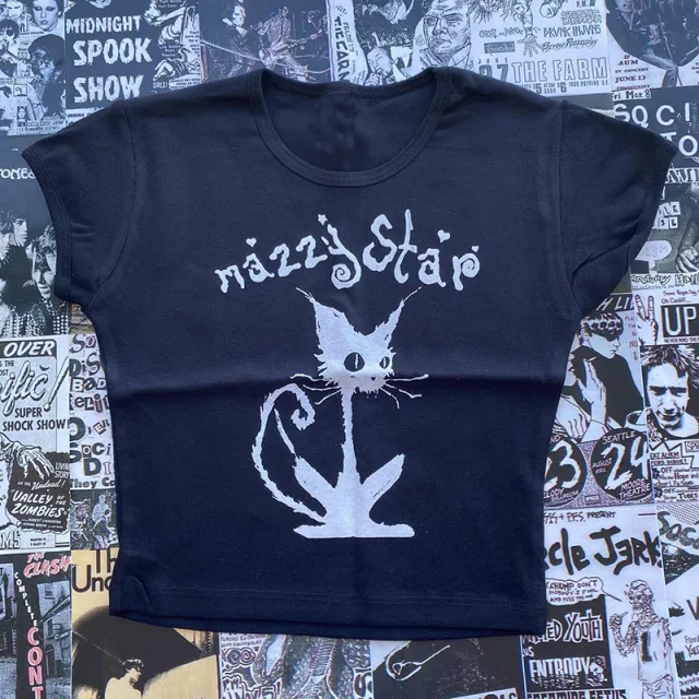 Gothic Street T shirt Women's Printed Black Top Figure 4 - Shop at LoveMi