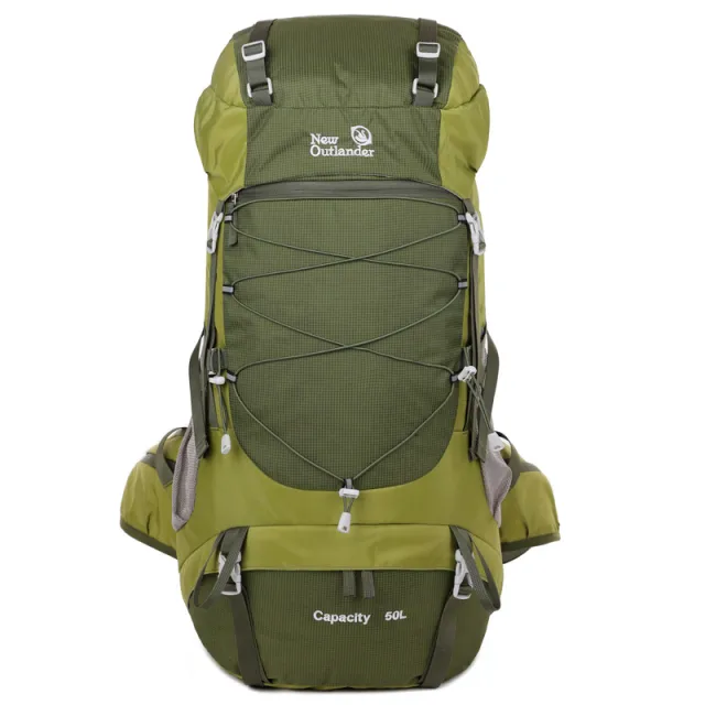 Backpack Outdoor Mountaineering Bag Large Capacity Nylon Travel Camping Hiking Climbing Green - Shop at LoveMi