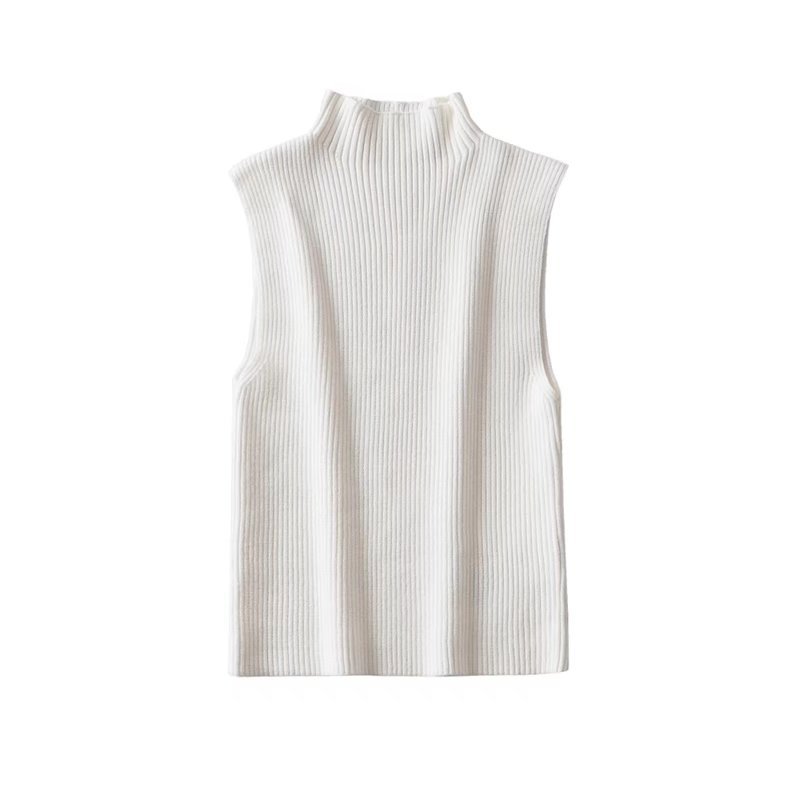Women's Half-turtleneck Sleeveless Knitted Vest
