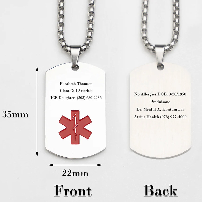 Cross-border New Medical Military Dog Tag Necklace With International Nurses Day Emblem Pendant detail photo 3