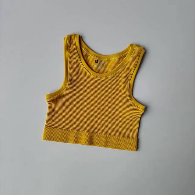 Seamless Single layer Sports I shaped Vest Women's Quick drying Running Yellow - Shop at LoveMi