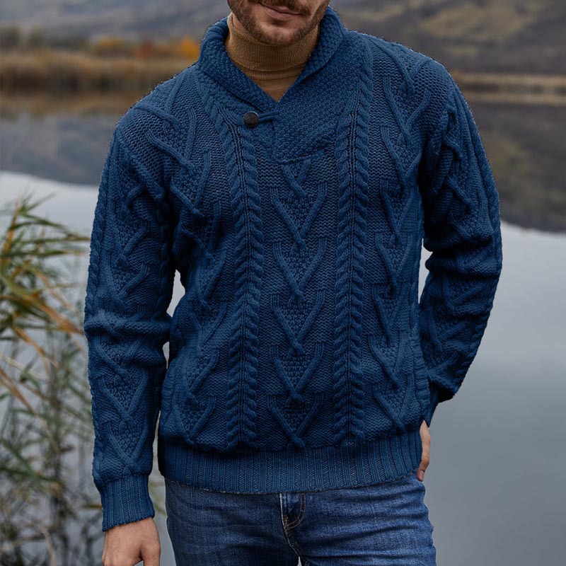Solid-Color Long-Sleeve Knit Sweater, picture 4 of 9