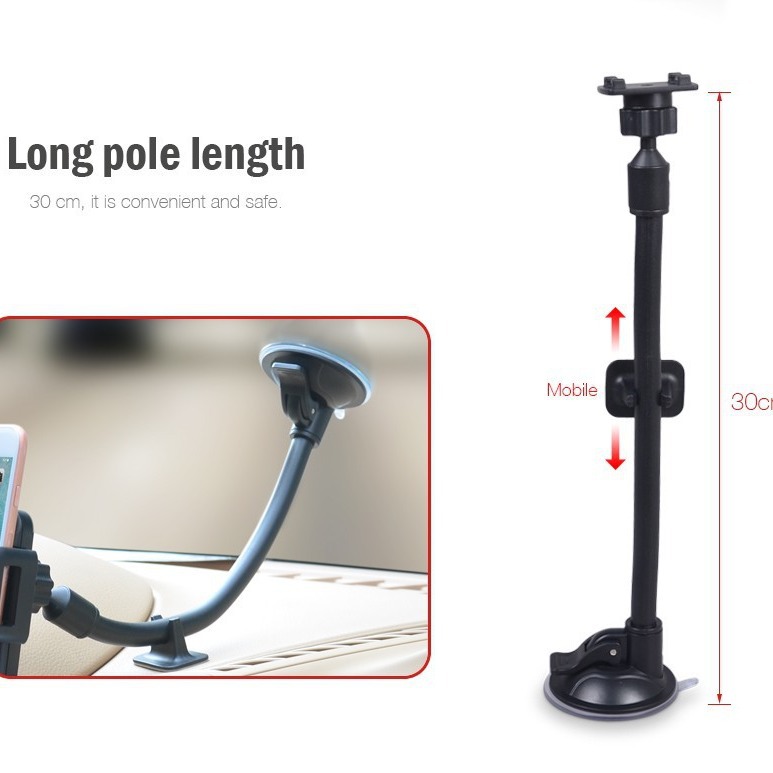 Car Phone Holder With Suction Cup, 360-degree Rotating Clamp, Multi-functional