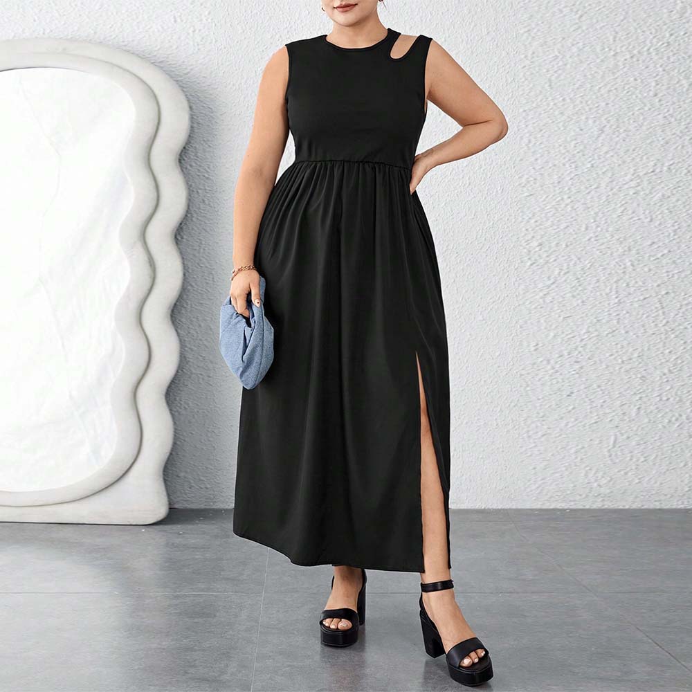 Split Dress Vest Sleeveless Stitching Dress