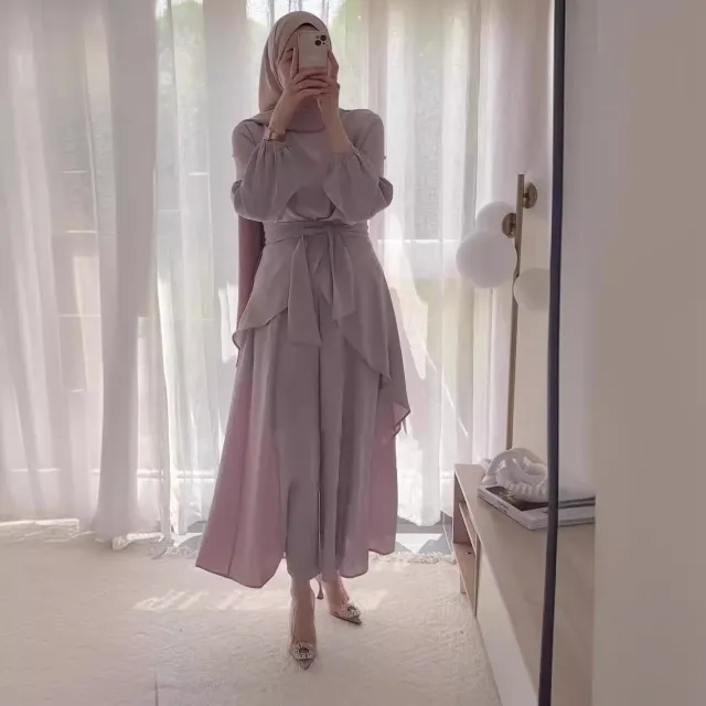 Irregular Hem Top Wide Leg Pants Suit Women Apricot - Shop at LoveMi