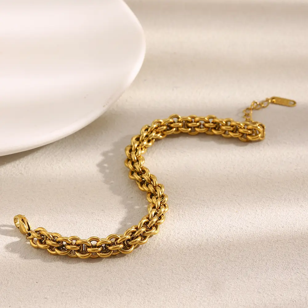 Simple All-matching Hip Hop Retro Personalized Stainless Steel Bracelet