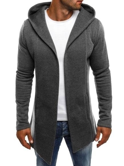 Title 3, Hooded Fashion Panel Solid Cardigan Sweater