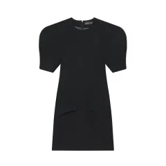 European And American Style Fashionable Simple And Slimming Short Dress - Black - View 1