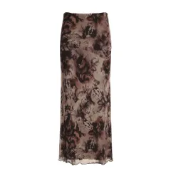 Women's Vintage Rose Print Skirt - Rose - View 1