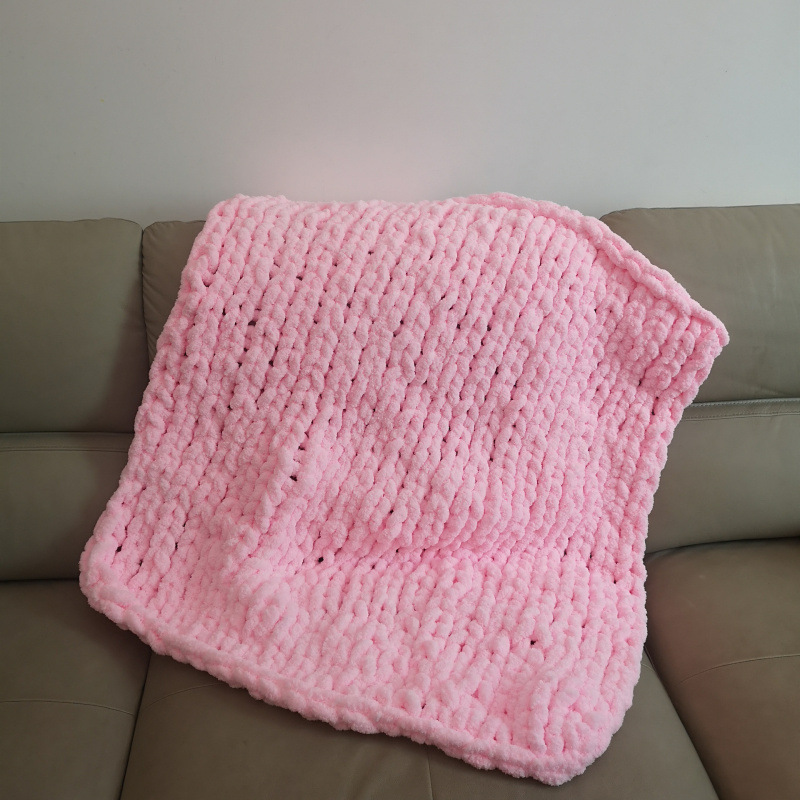 Chenille Knitted Handmade Throw Blanket