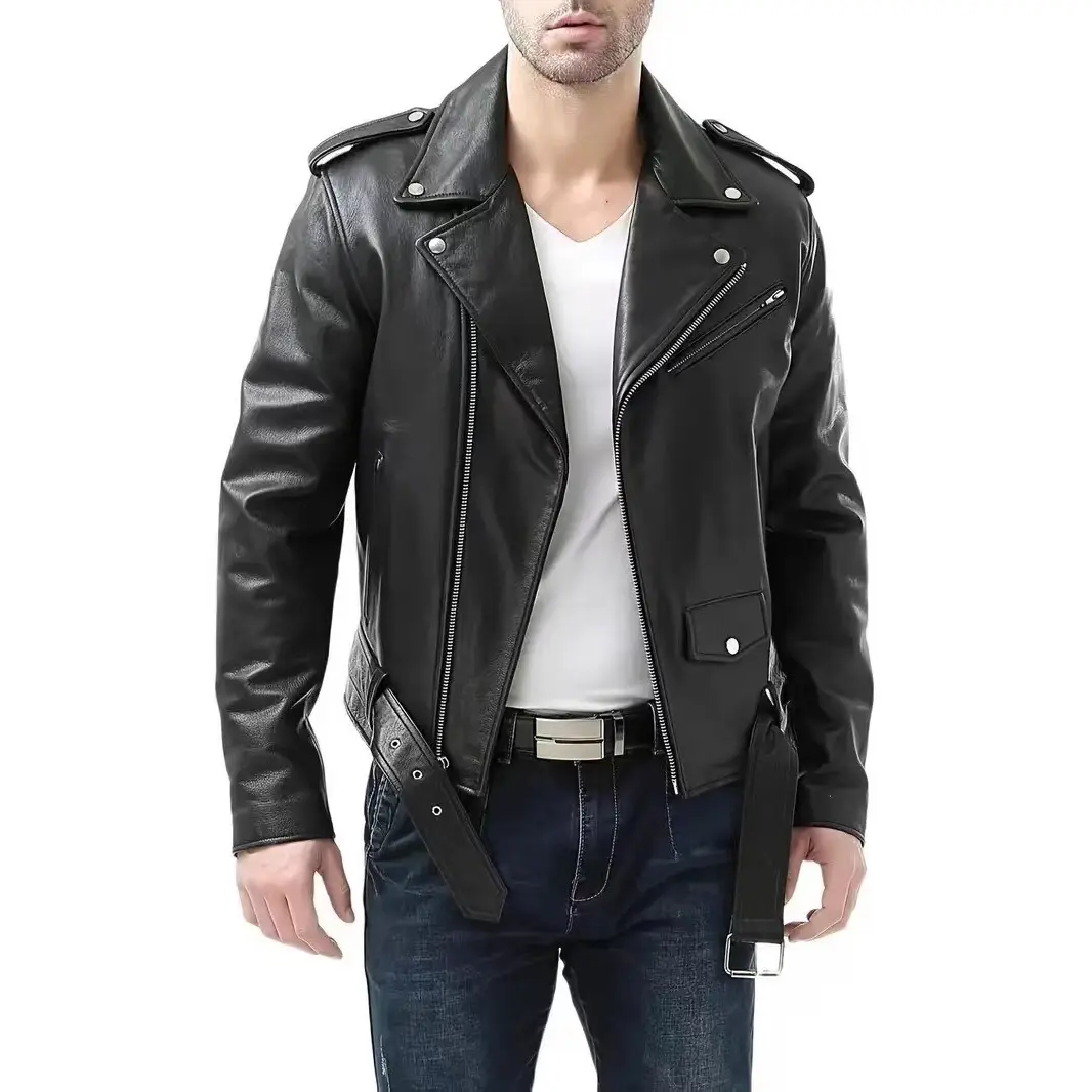 Stylish Slim-fit And Handsome Mens PU Leather