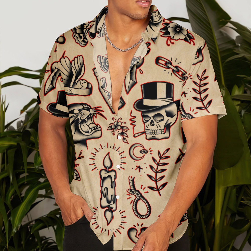 Hawaii Beach Shirt Personal Leisure Vacation Short Sleeve