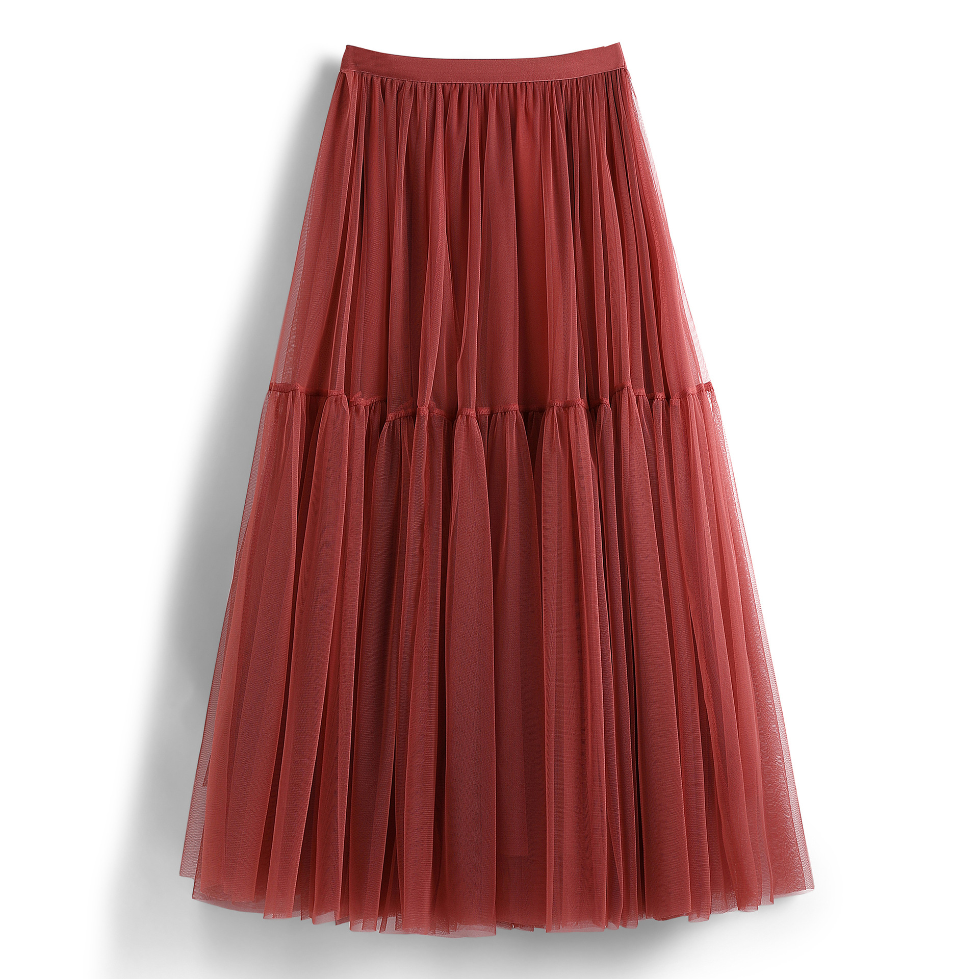 Swing Puffy High Waist Long Skirt