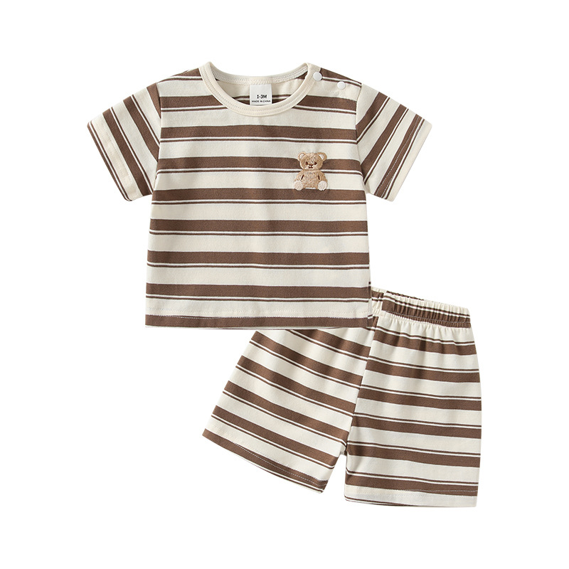 Boys Striped Two-piece Baby Outfit Set