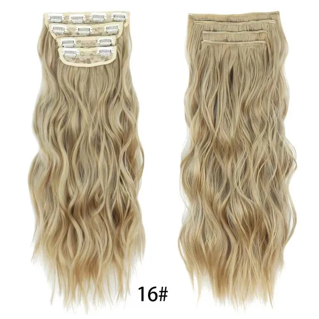 Wig Four piece Set Hairpiece Clip Curly Hair Four piece Set Curly Hair Wig Set Style16 - Shop at LoveMi