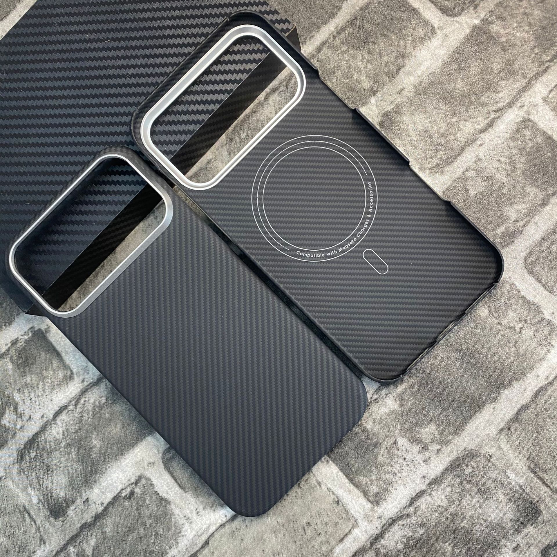 Magnetic-compatible Kevlar Phone Case Carbon-fiber Protective Cover 10