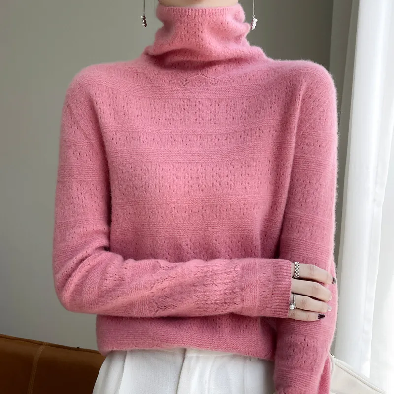 Fashion Personality Women's Bottoming Shirt Sweater - Pink